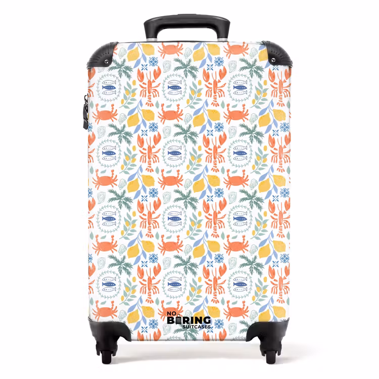 Valise - Kreeft en citroen patroon kleurrijk — 1