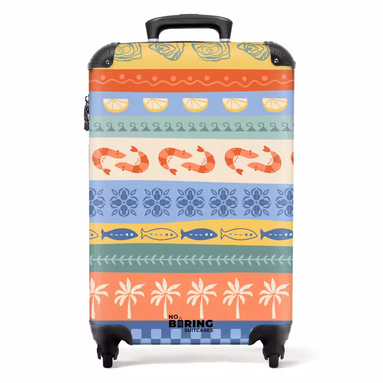 Valise - Gestreepte illustraties kleurrijk — 1