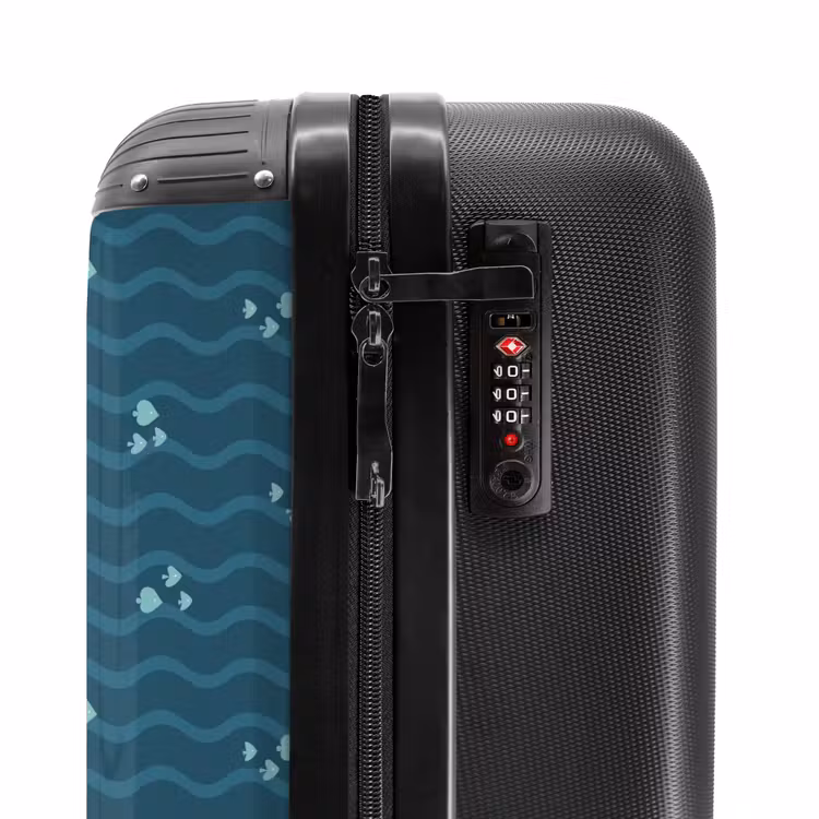 Valise - Mer avec motif de poisson vert bleu — 6