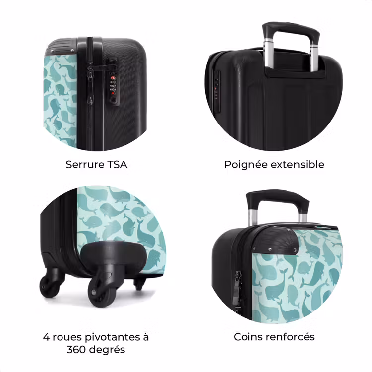 Valise - Motif de baleine bleu vert — 8
