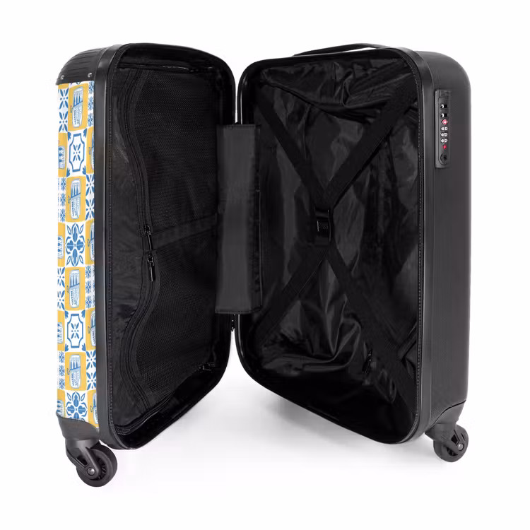 Valise - Tegel patroon blauw geel — 4