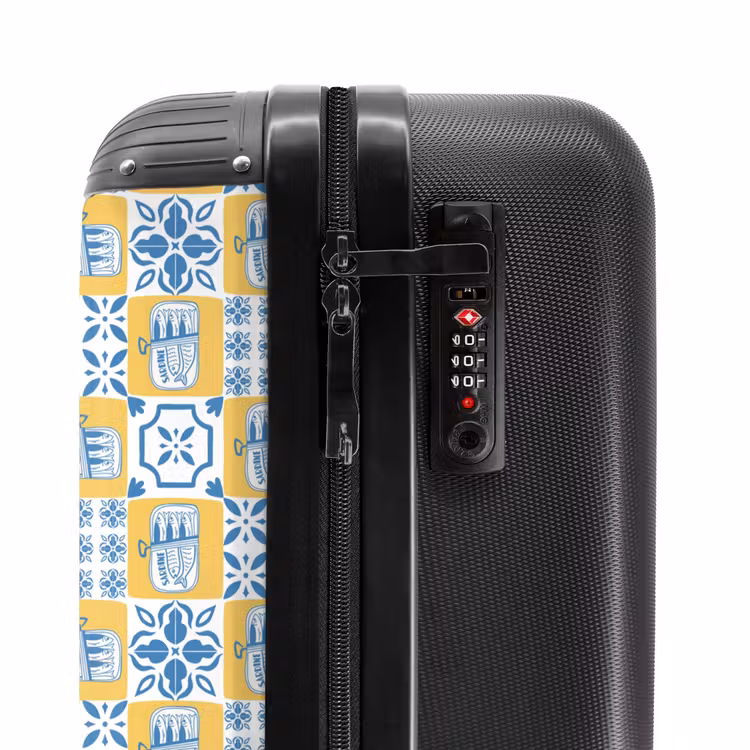 Valise - Tegel patroon blauw geel — 5