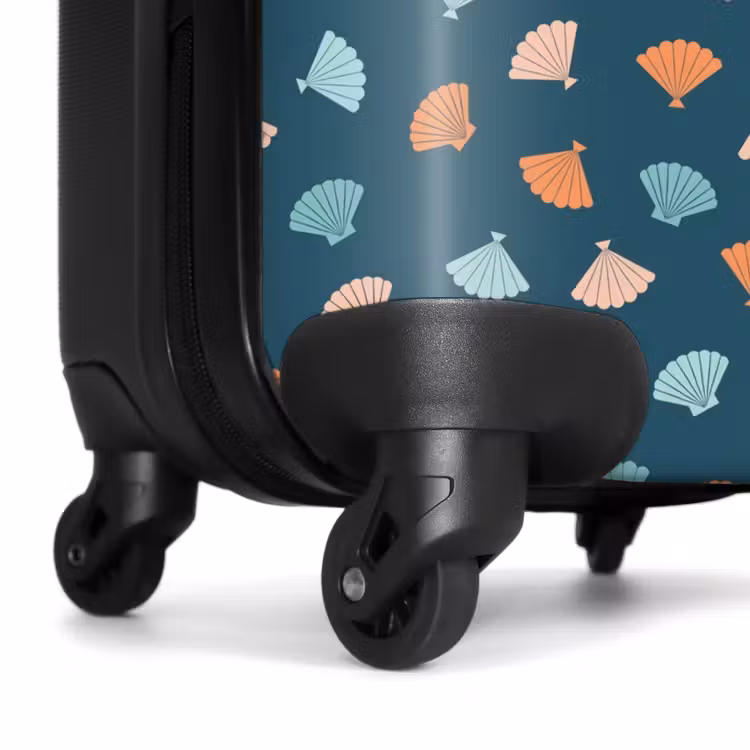 Valise - Motif de coquillages bleu orange — 7