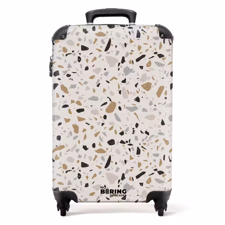Valise - Motif Terrazzo beige naturel — 1