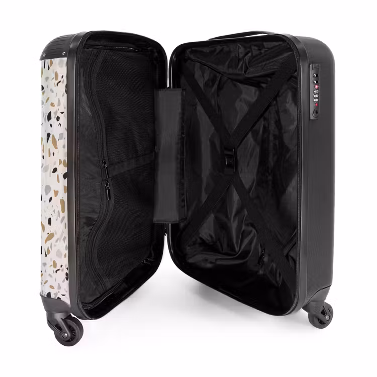 Valise - Motif Terrazzo beige naturel — 4
