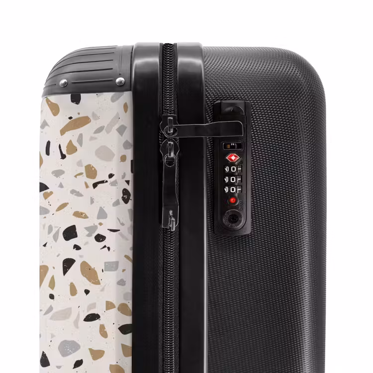 Valise - Motif Terrazzo beige naturel — 5