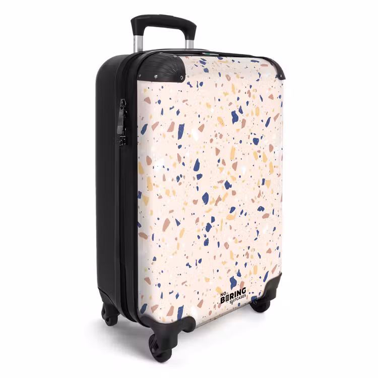 Valise - Motif Terrazzo bleu multicolore — 2