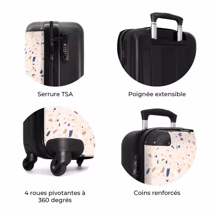 Valise - Motif Terrazzo bleu multicolore — 7