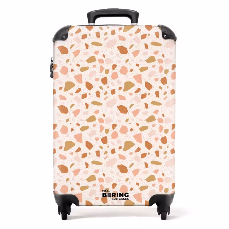 Valise - Motif Terrazzo multicolore beige rose — 1