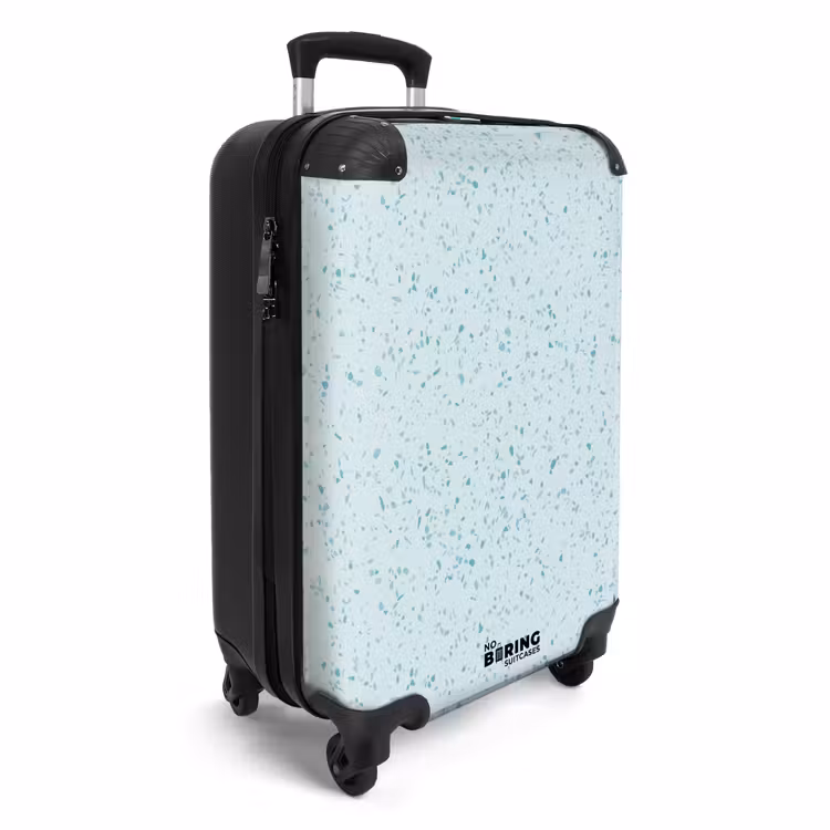 Valise - Motif terrazzo multicolore bleu et vert — 2