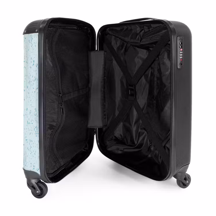 Valise - Motif terrazzo multicolore bleu et vert — 4