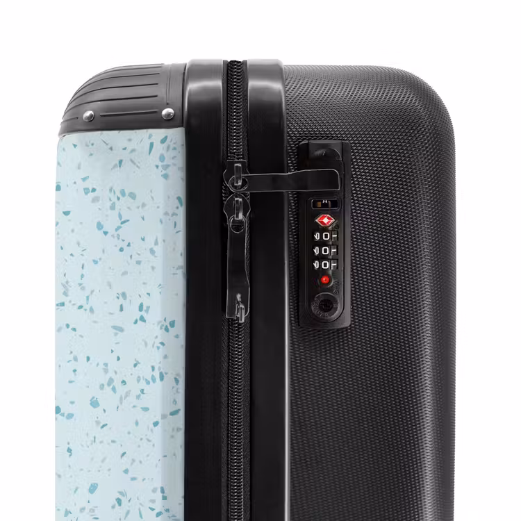 Valise - Motif terrazzo multicolore bleu et vert — 5