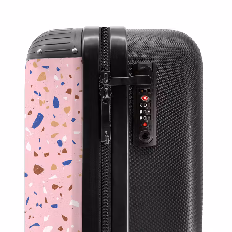 Valise - Motif Terrazzo multicolore rose et bleu — 5