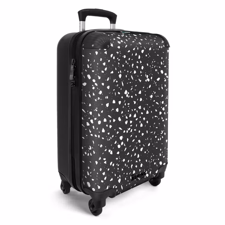 Valise - Motif terrazzo noir et blanc — 2