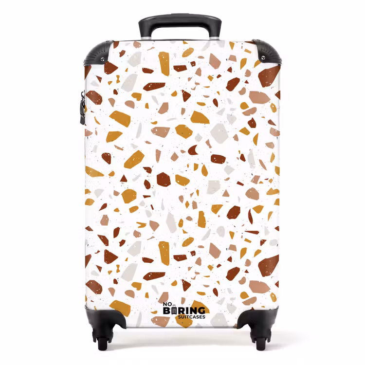 Valise - Motif Terrazzo ocre et rouille multicolore — 1