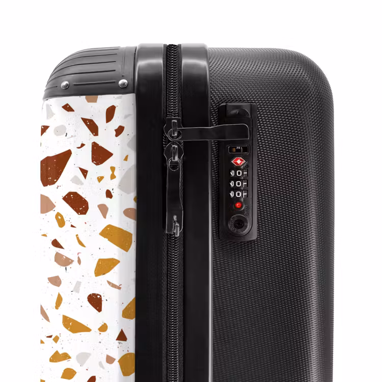 Valise - Motif Terrazzo ocre et rouille multicolore — 5
