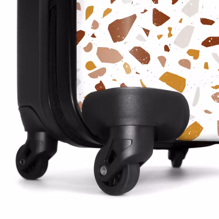 Valise - Motif Terrazzo ocre et rouille multicolore — 6