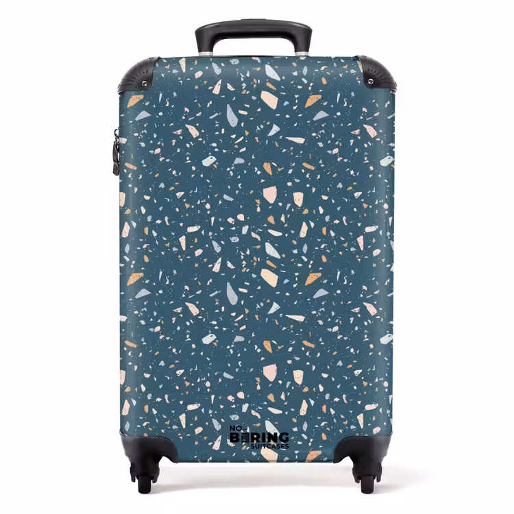 Valise - Motif terrazzo vert avec pastel — 1