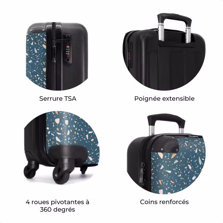 Valise - Motif terrazzo vert avec pastel — 7