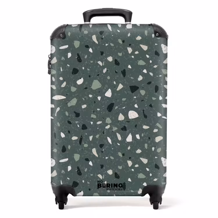 Valise - Motif Terrazzo vert multicolore — 1