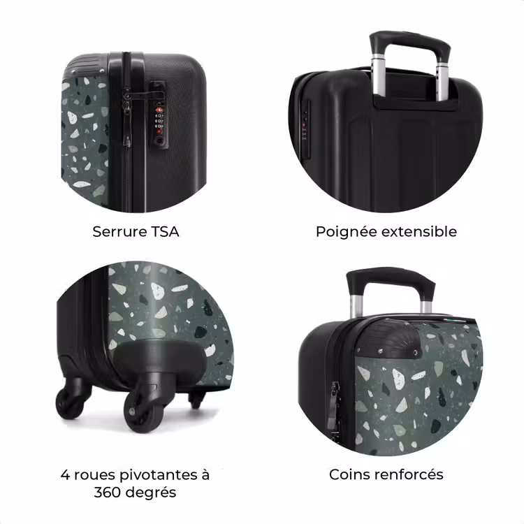 Valise - Motif Terrazzo vert multicolore — 7