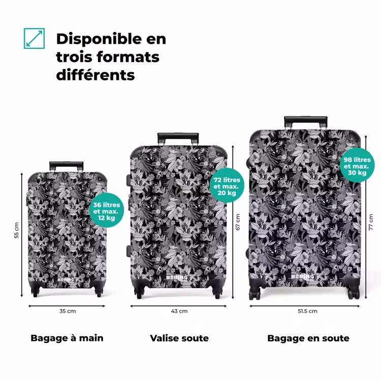 Valise - Papillon tropical noir et blanc — 3