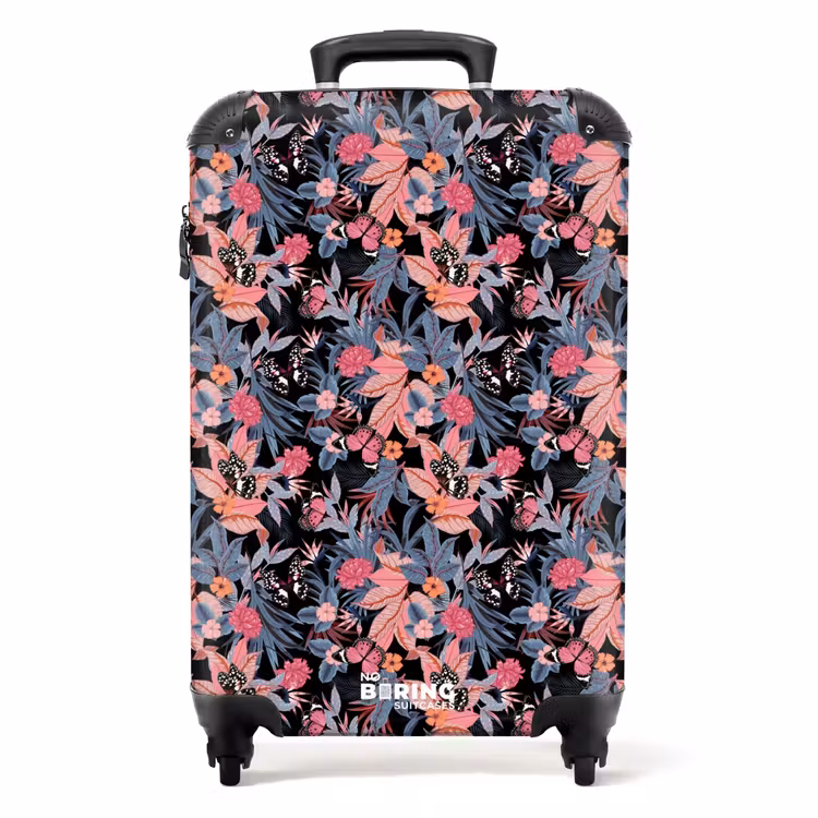 Valise - Papillon tropical rose bleu — 1