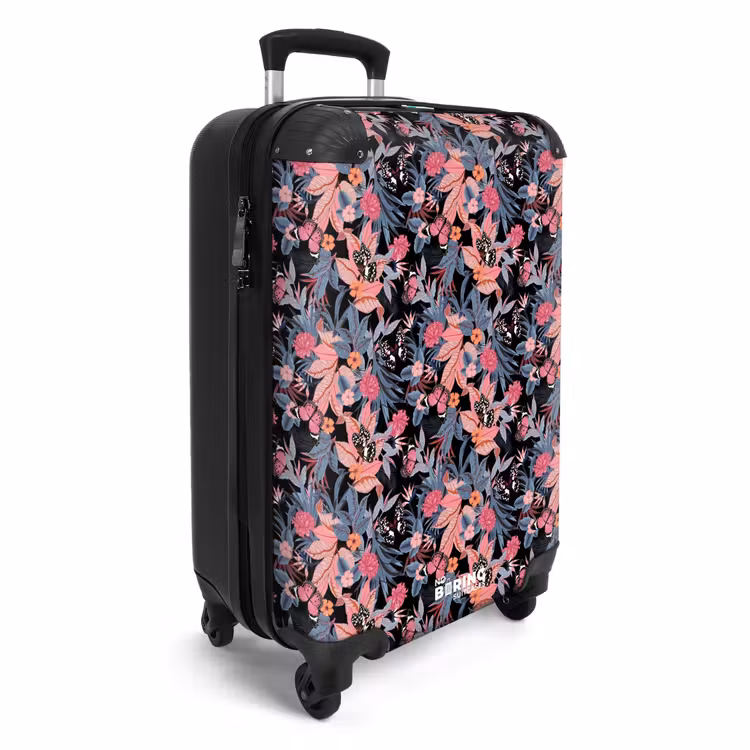 Valise - Papillon tropical rose bleu — 2