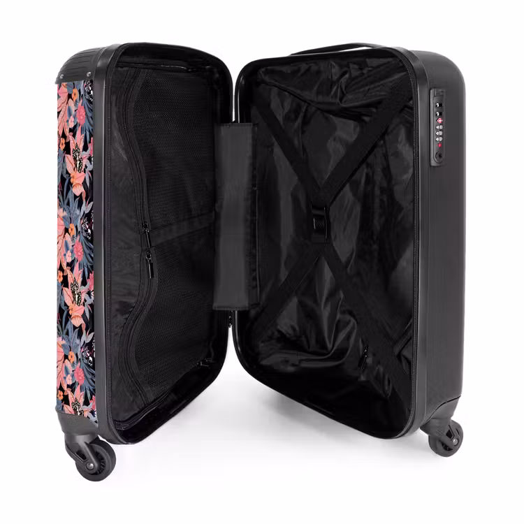 Valise - Papillon tropical rose bleu — 5