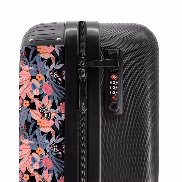 Valise - Papillon tropical rose bleu — 6