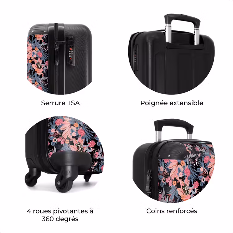 Valise - Papillon tropical rose bleu — 8