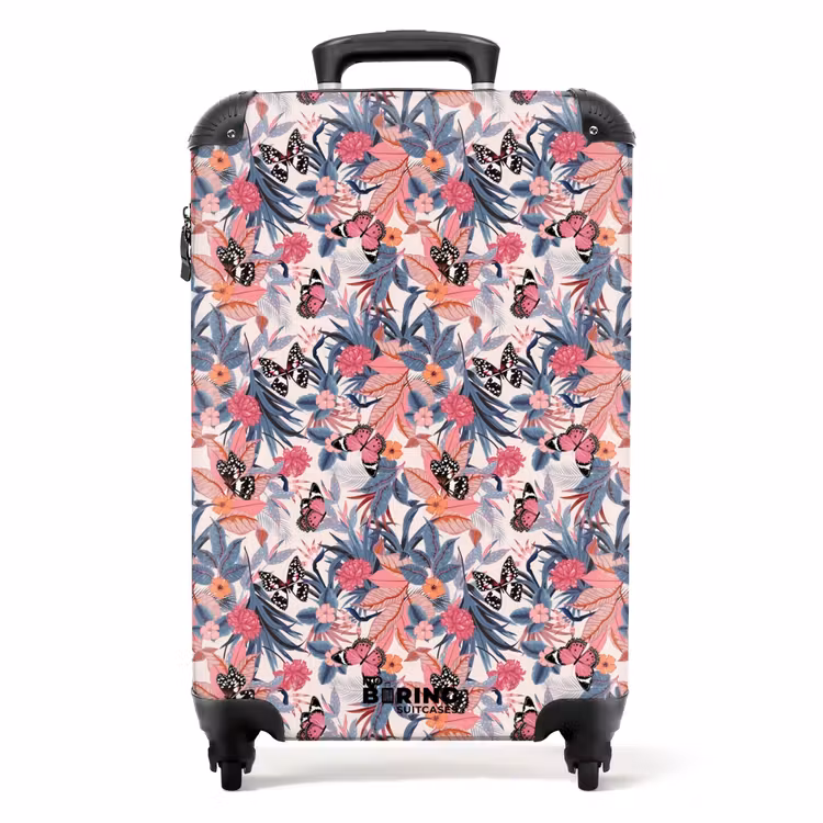 Valise - Papillon tropical rose clair — 1