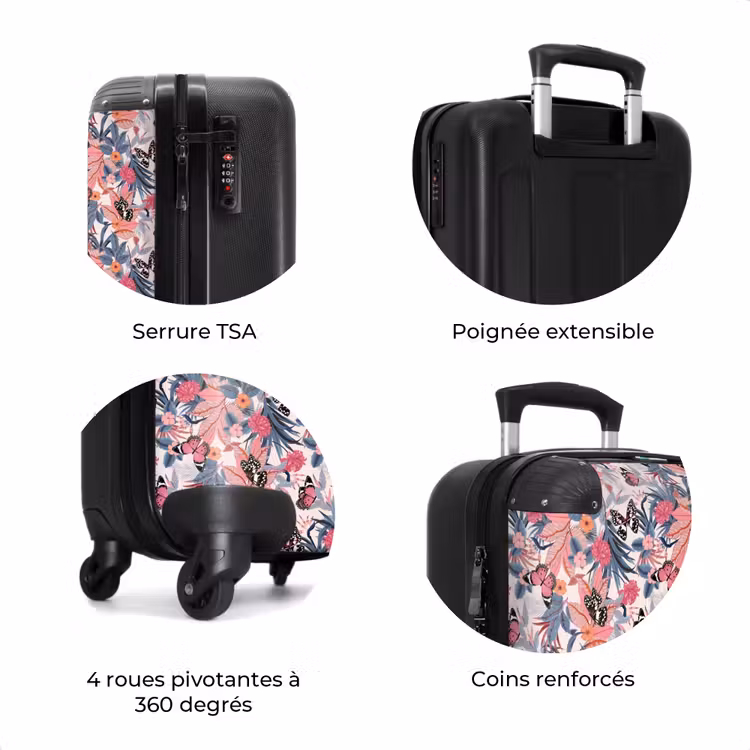 Valise - Papillon tropical rose clair — 8