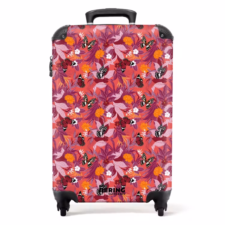 Valise - Papillon tropical rose foncé — 1