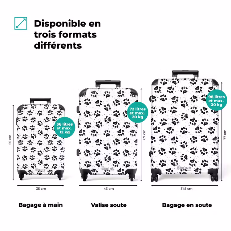 Valise - Patte de chien noir et blanc — 3