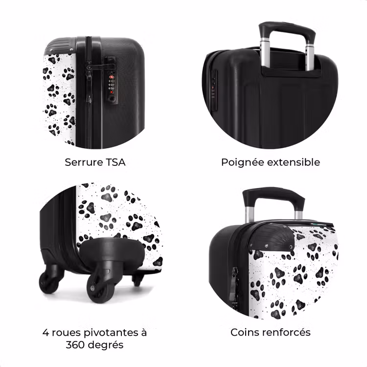Valise - Patte de chien noir et blanc — 8
