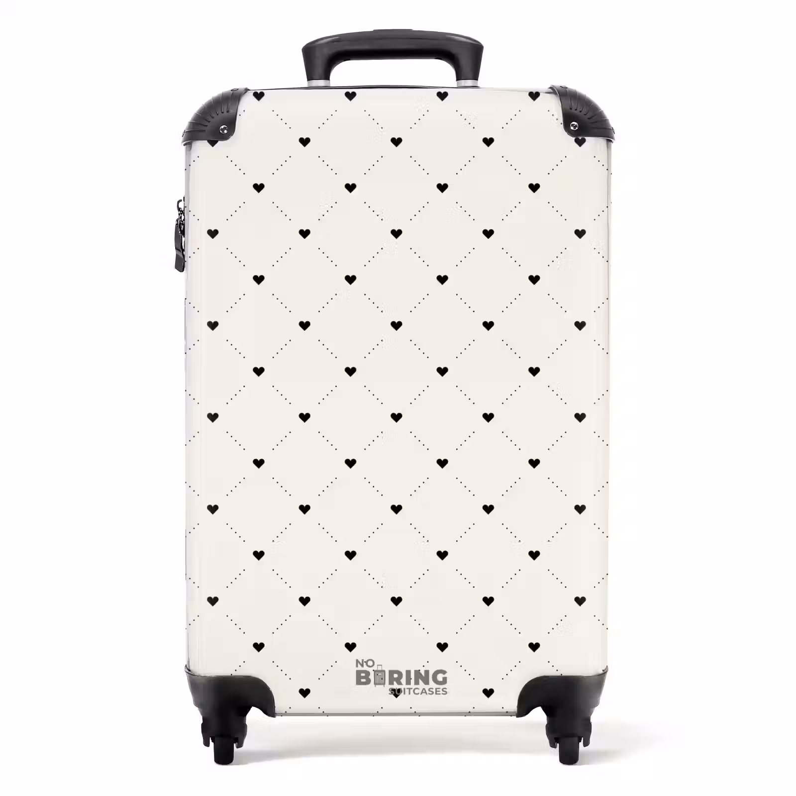 Valise - Motif de points et de cœurs de la Saint-Valentin noir — 1