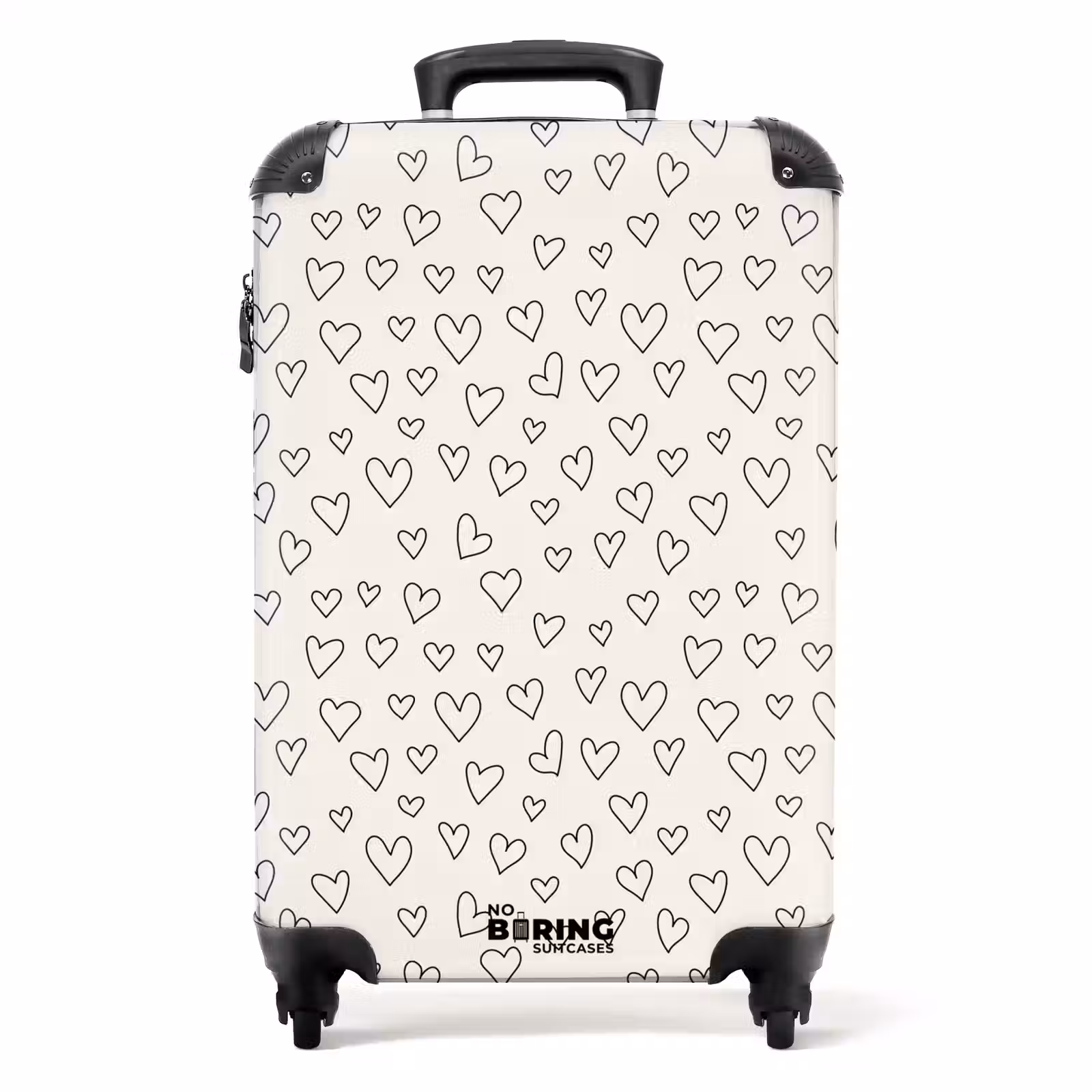 Valise - Valentin heart rain pattern black (motif de pluie en forme de coeur) — 1