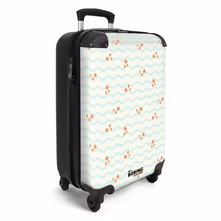 Valise - Mer avec motif de poisson orange bleu — 2