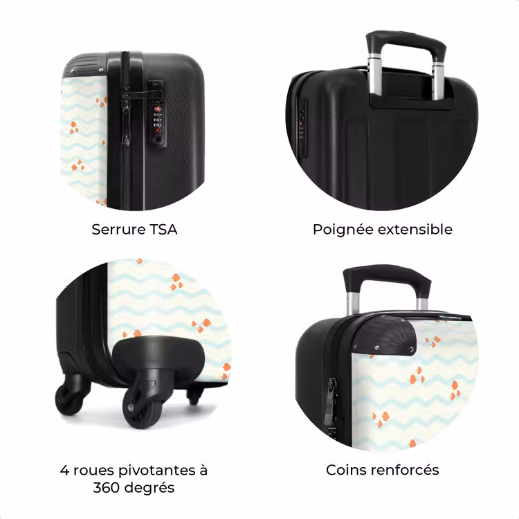 Valise - Mer avec motif de poisson orange bleu — 8