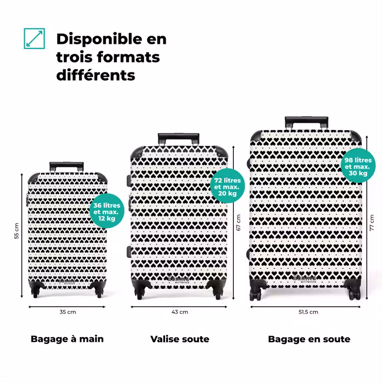 Valise - Modèle de cœurs rayés pour la Saint-Valentin — 3