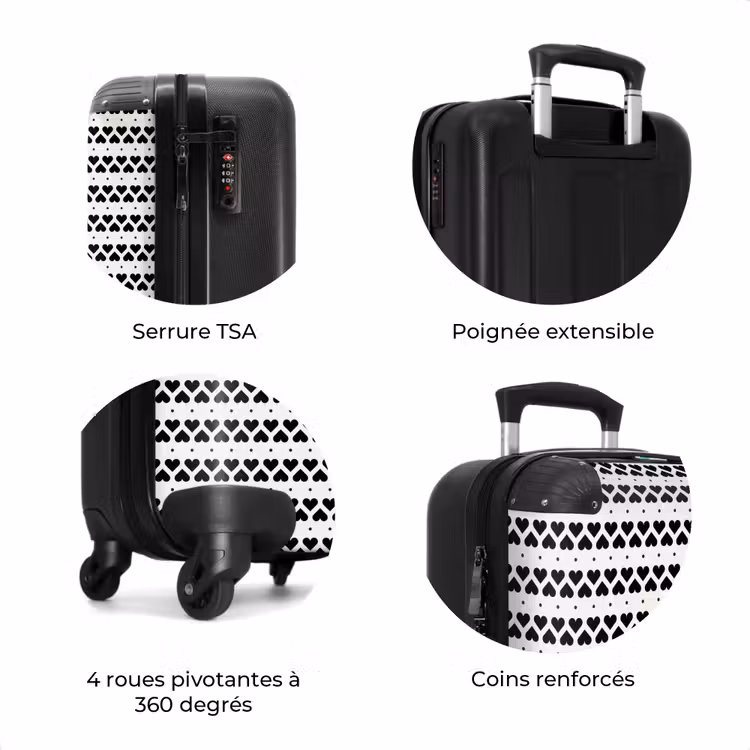 Valise - Modèle de cœurs rayés pour la Saint-Valentin — 8