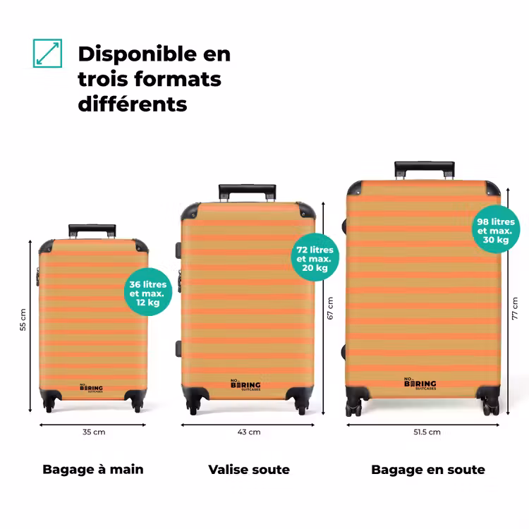 Valise - Motif à rayures orange — 3