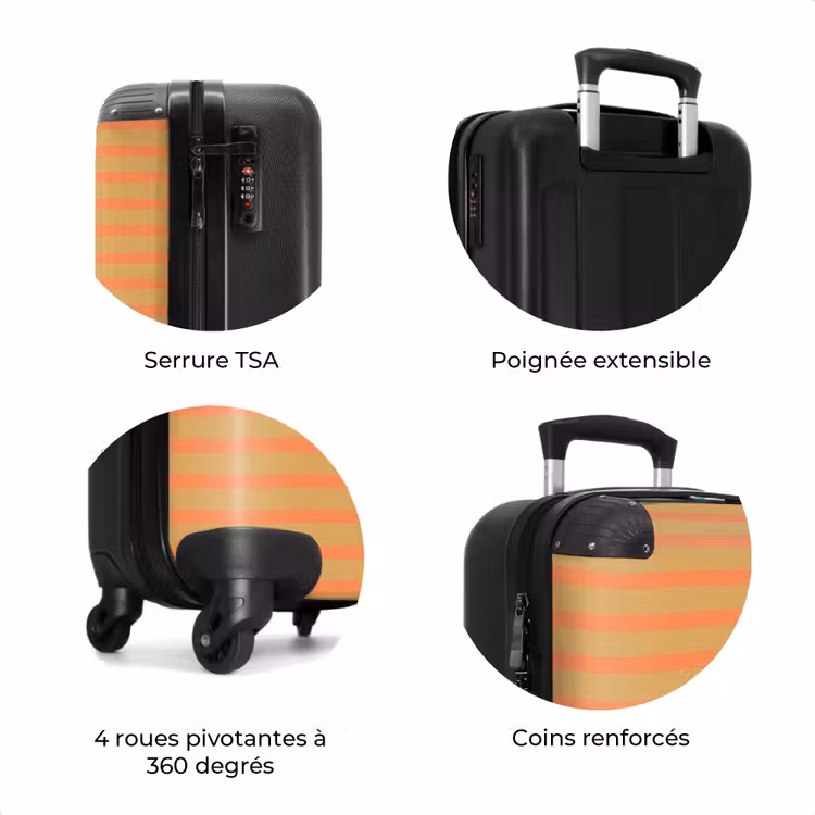 Valise - Motif à rayures orange — 8