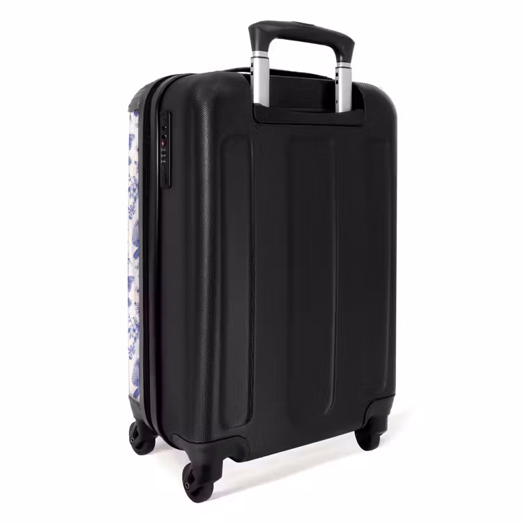 Valise - Motif classique d'oiseaux et de fleurs bleu et blanc — 4