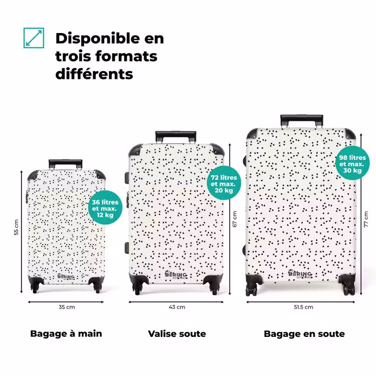 Valise - Motif de cœurs épars de la Saint-Valentin noir — 3