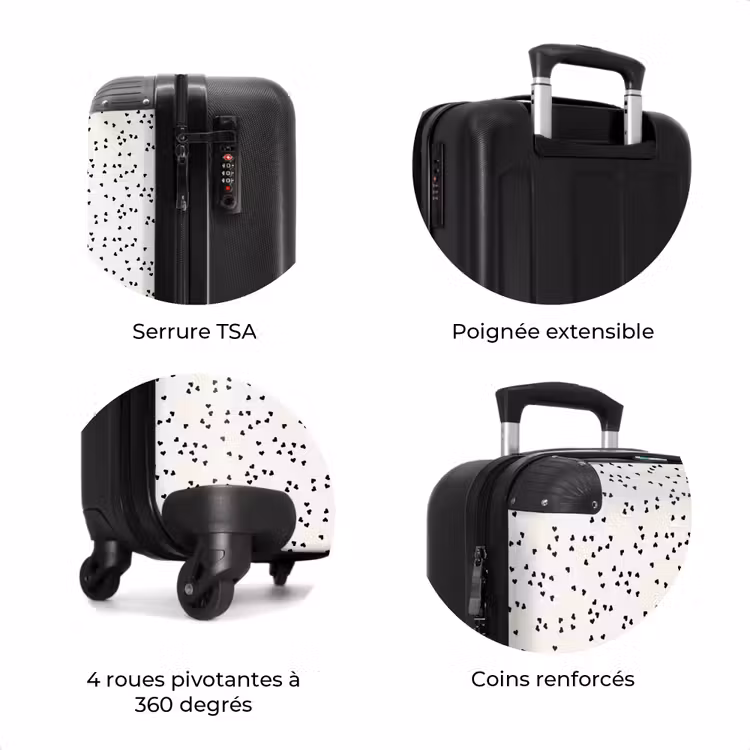 Valise - Motif de cœurs épars de la Saint-Valentin noir — 8