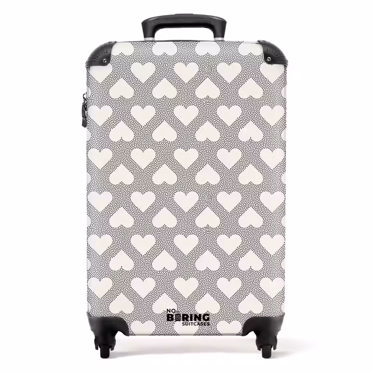 Valise - Motif de points de la Saint-Valentin noir — 1