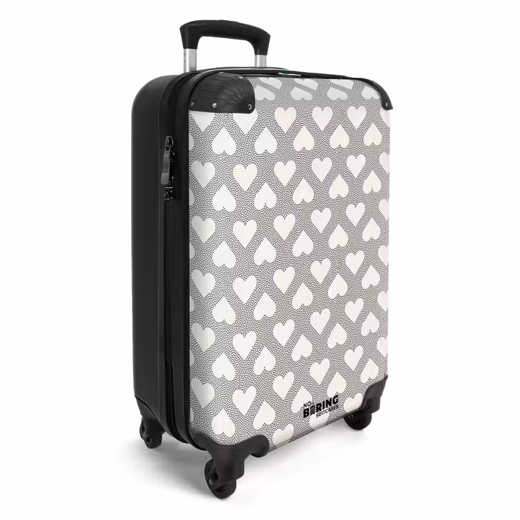 Valise - Motif de points de la Saint-Valentin noir — 2