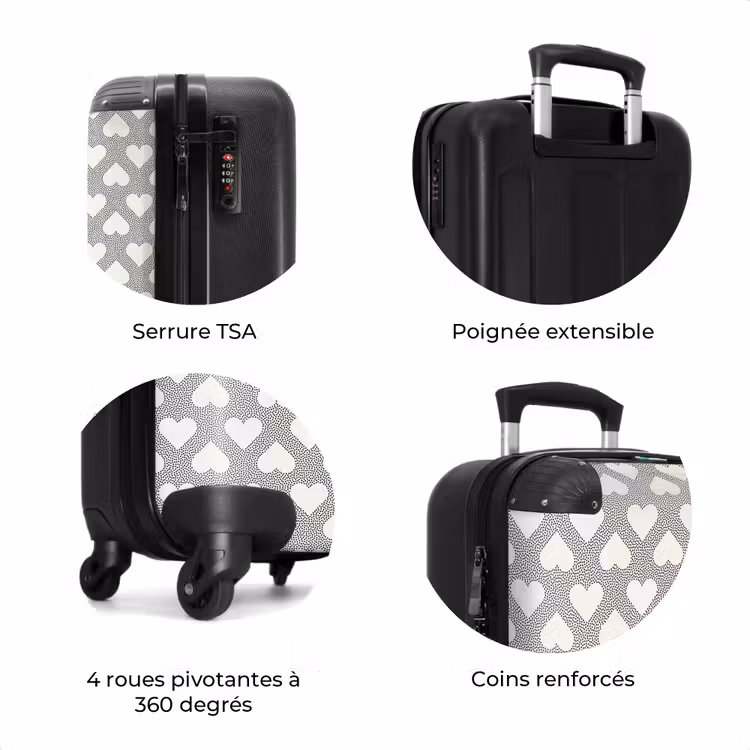 Valise - Motif de points de la Saint-Valentin noir — 8